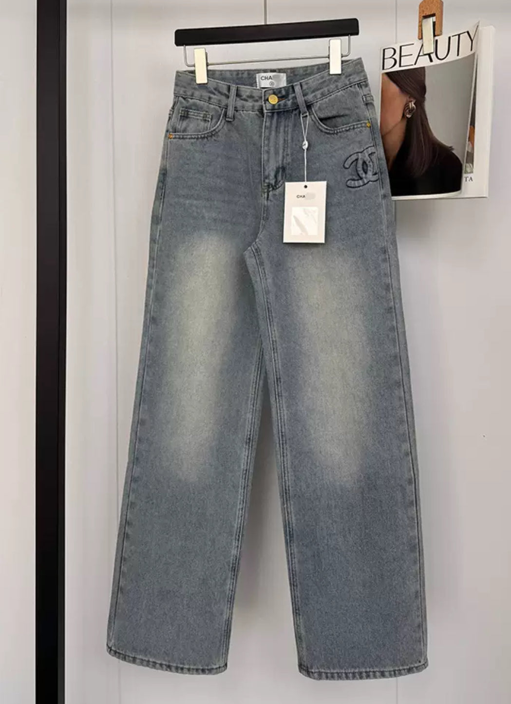 signature logo jeans