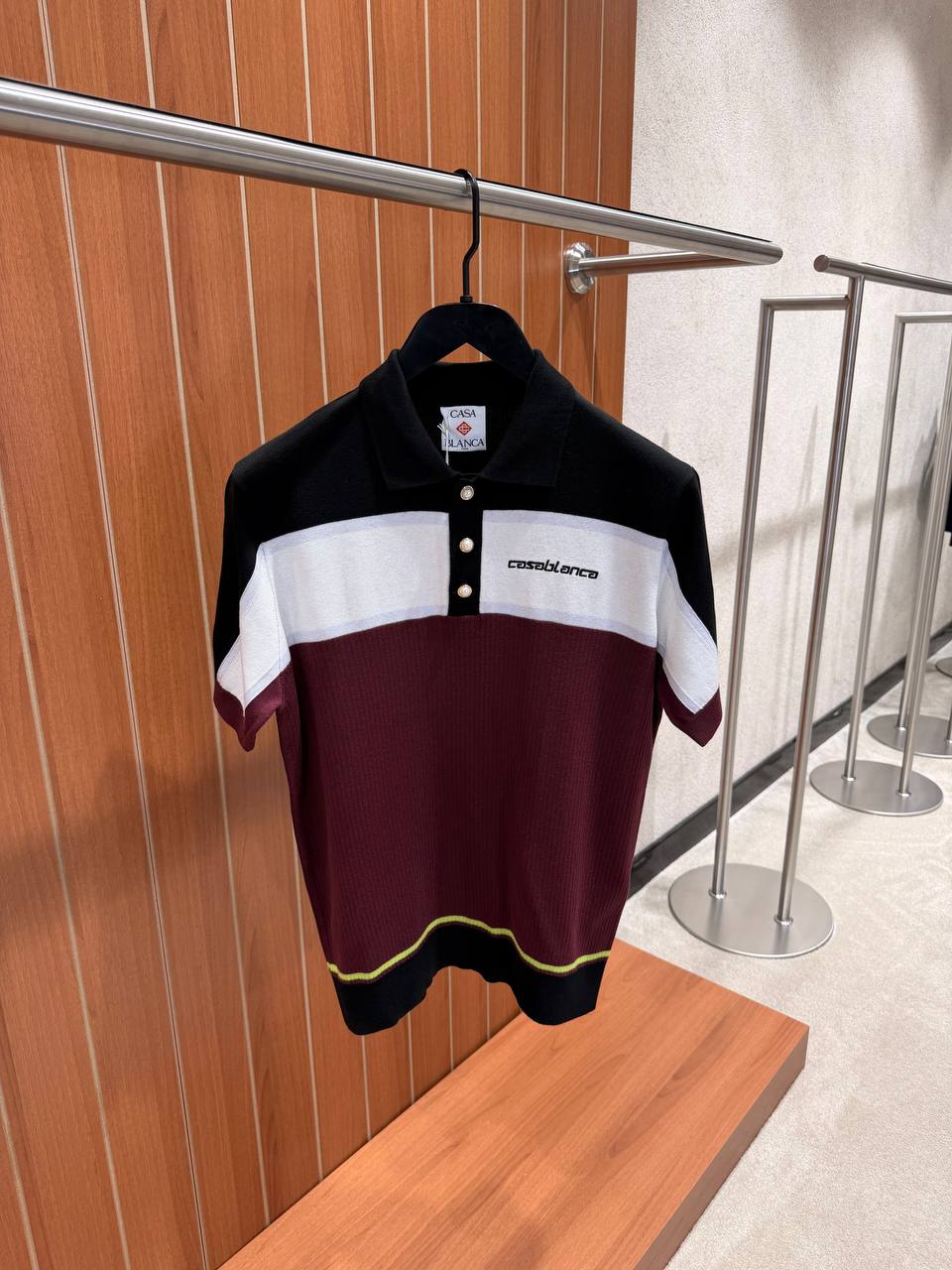 Casablanca - Trikolore Polo Schwarz/Weiß/Bordeaux