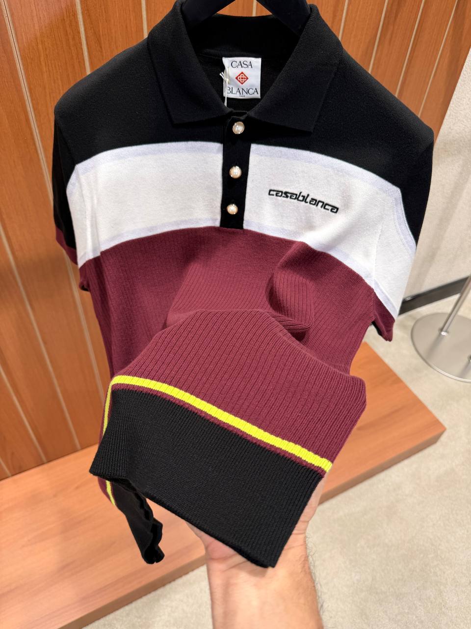 Casablanca - Trikolore Polo Schwarz/Weiß/Bordeaux