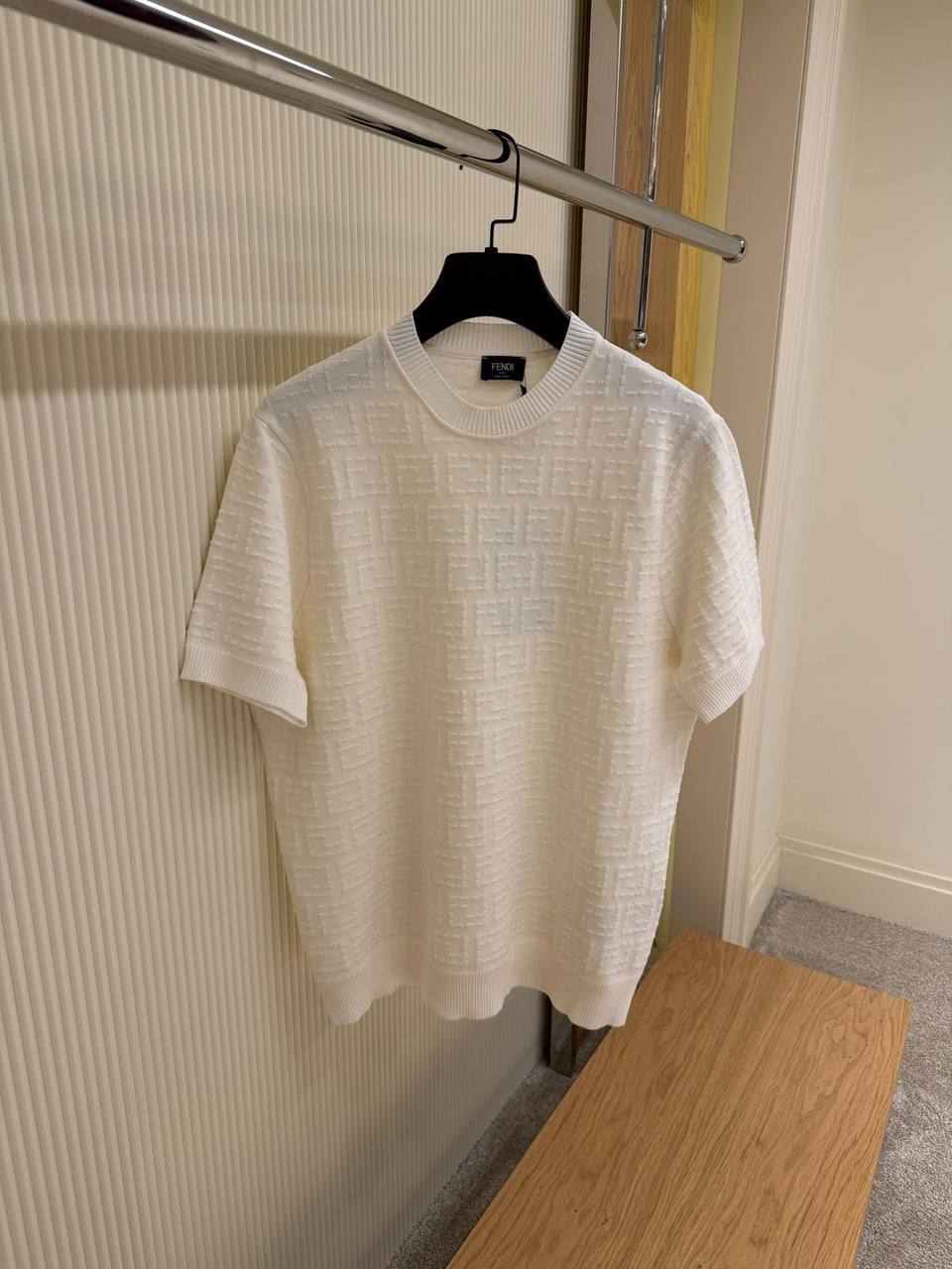 T-Shirt Fendi Weiß FF Jacquard