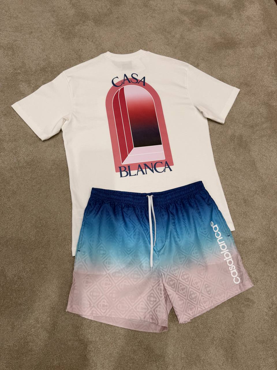 Casablanca - Set Wit T-shirt + Short met Degradé