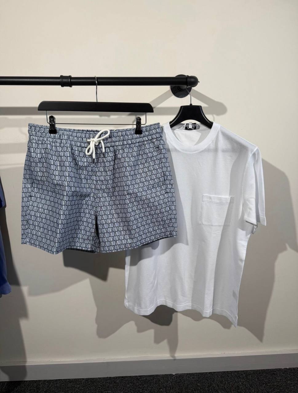 Set Berluti Korte Monogram Blauw + T-shirt Wit