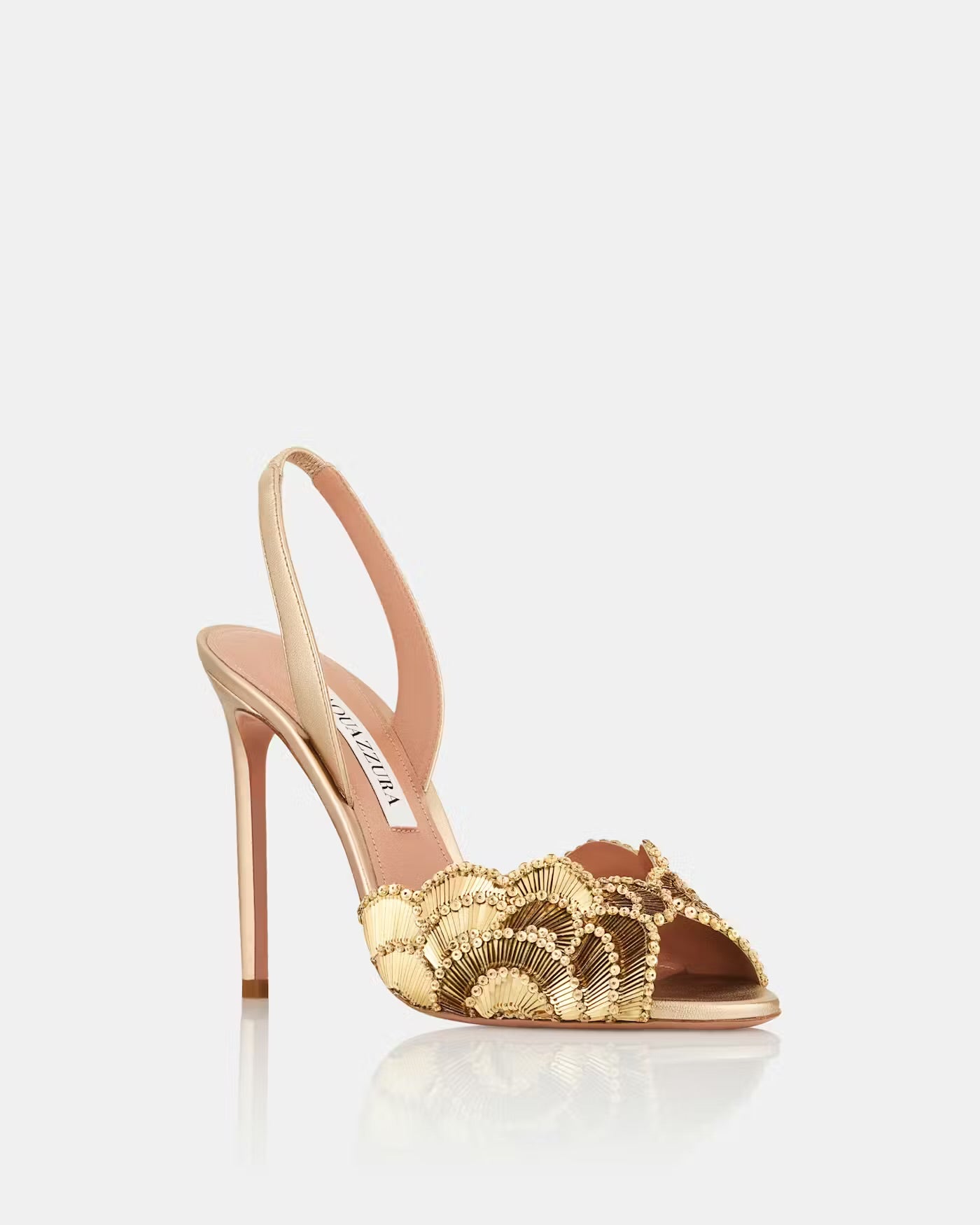 AQUA STRAP HEELS GOLD