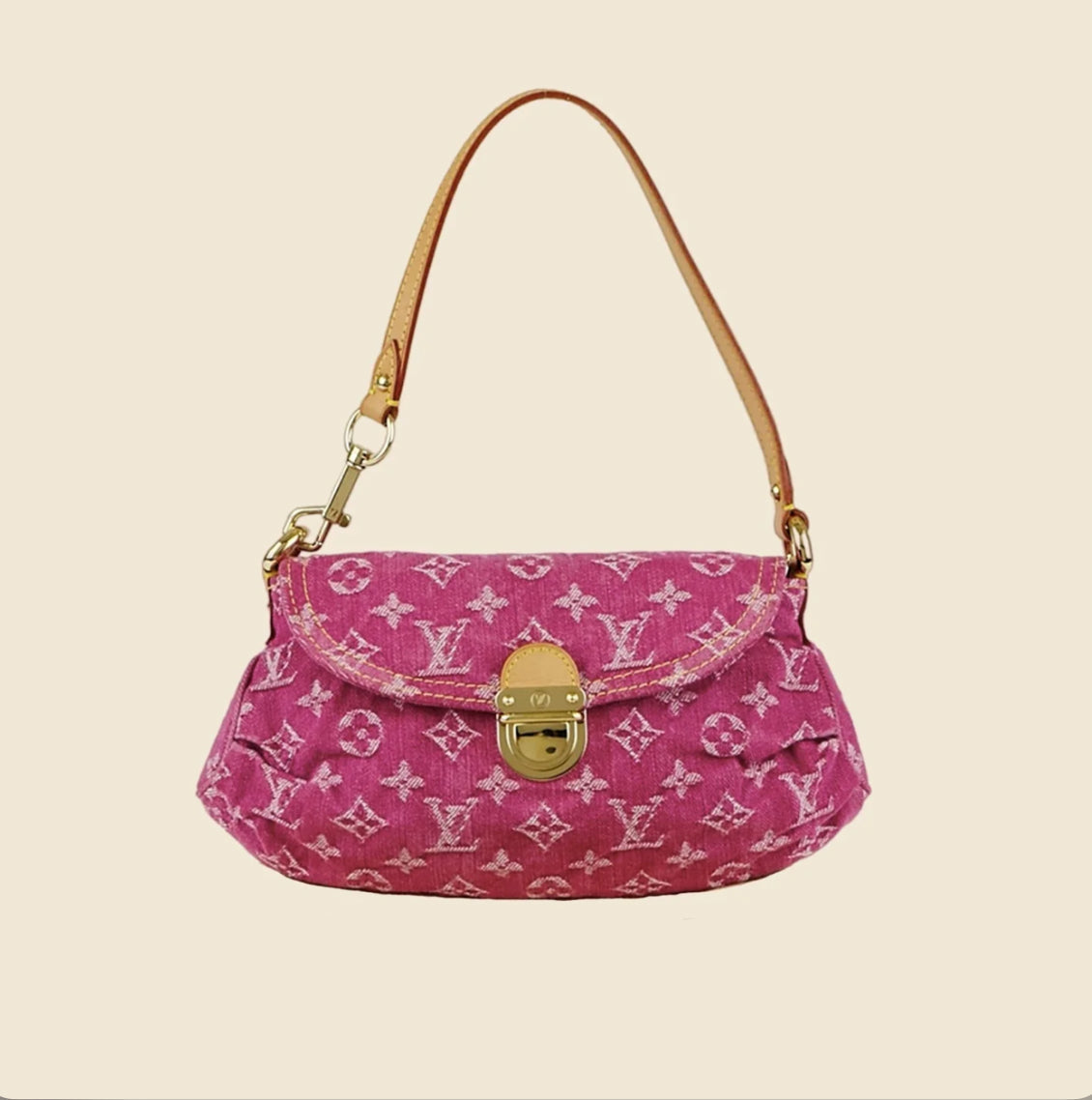 DARK PINK DENIM BAG