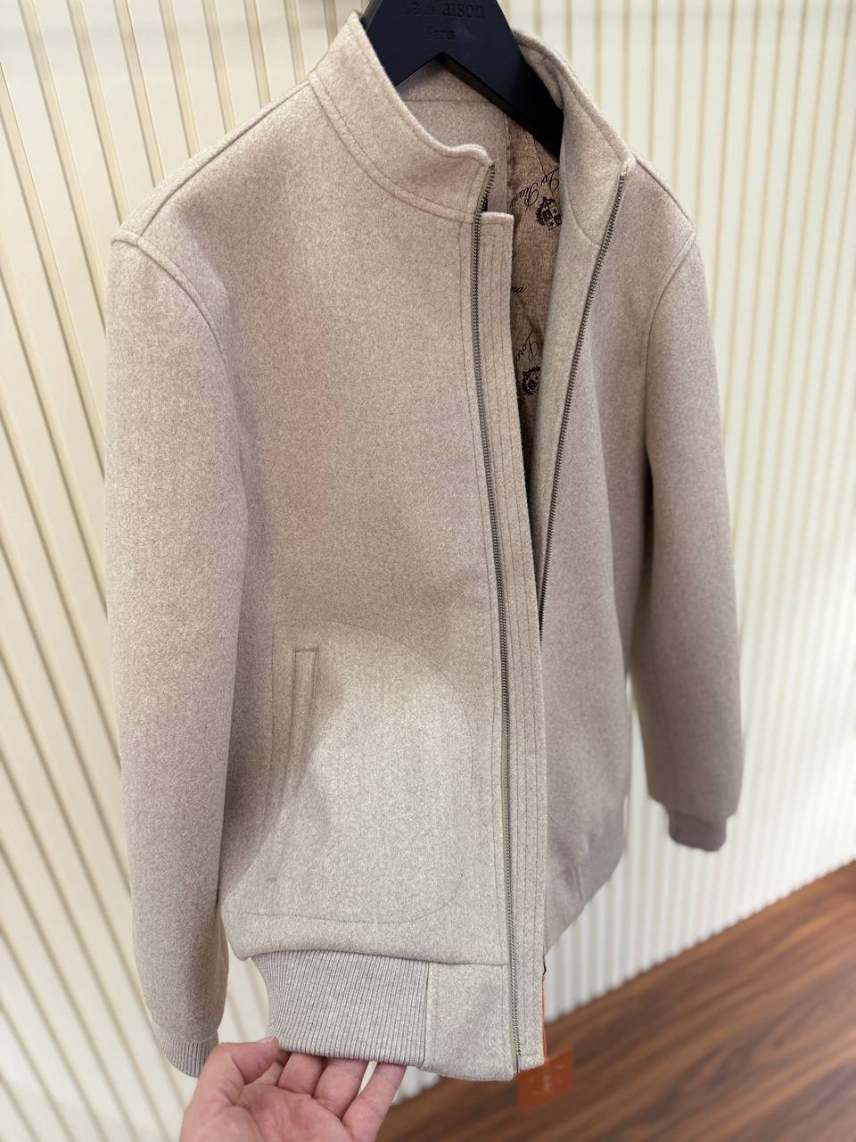 Bomberjacke Loro Piana Beige Kaschmir