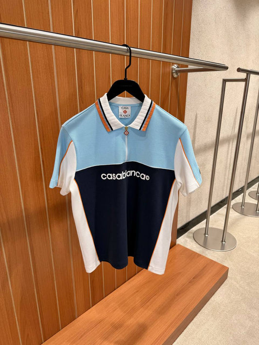Casablanca - Lichtblauw / Marineblauw Poloshirt