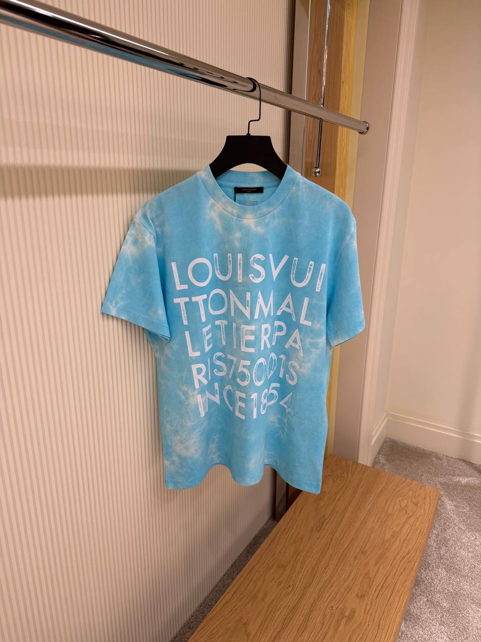 T-Shirt Tie-Dye Grafik Oversize – Himmelblau