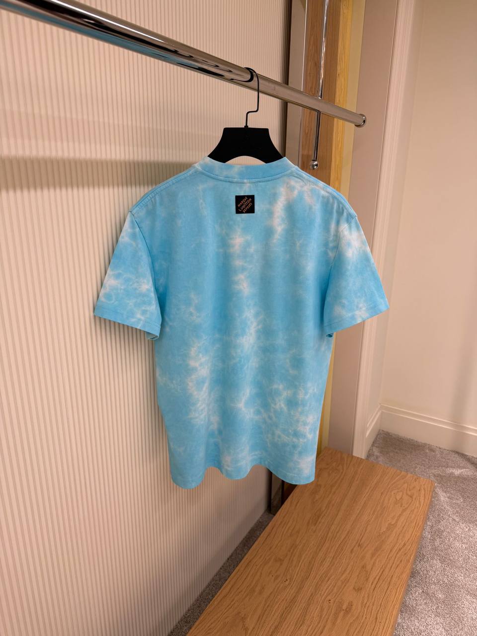 T-Shirt Tie-Dye Grafik Oversize – Himmelblau